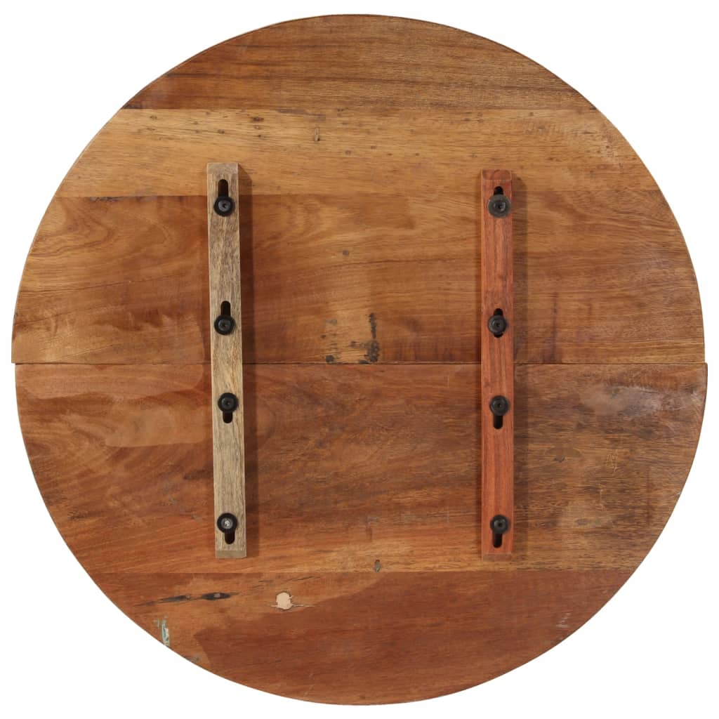 vidaXL Tablero de mesa redonda 70 cm 25-27 mm madera maciza reciclada - Image 4