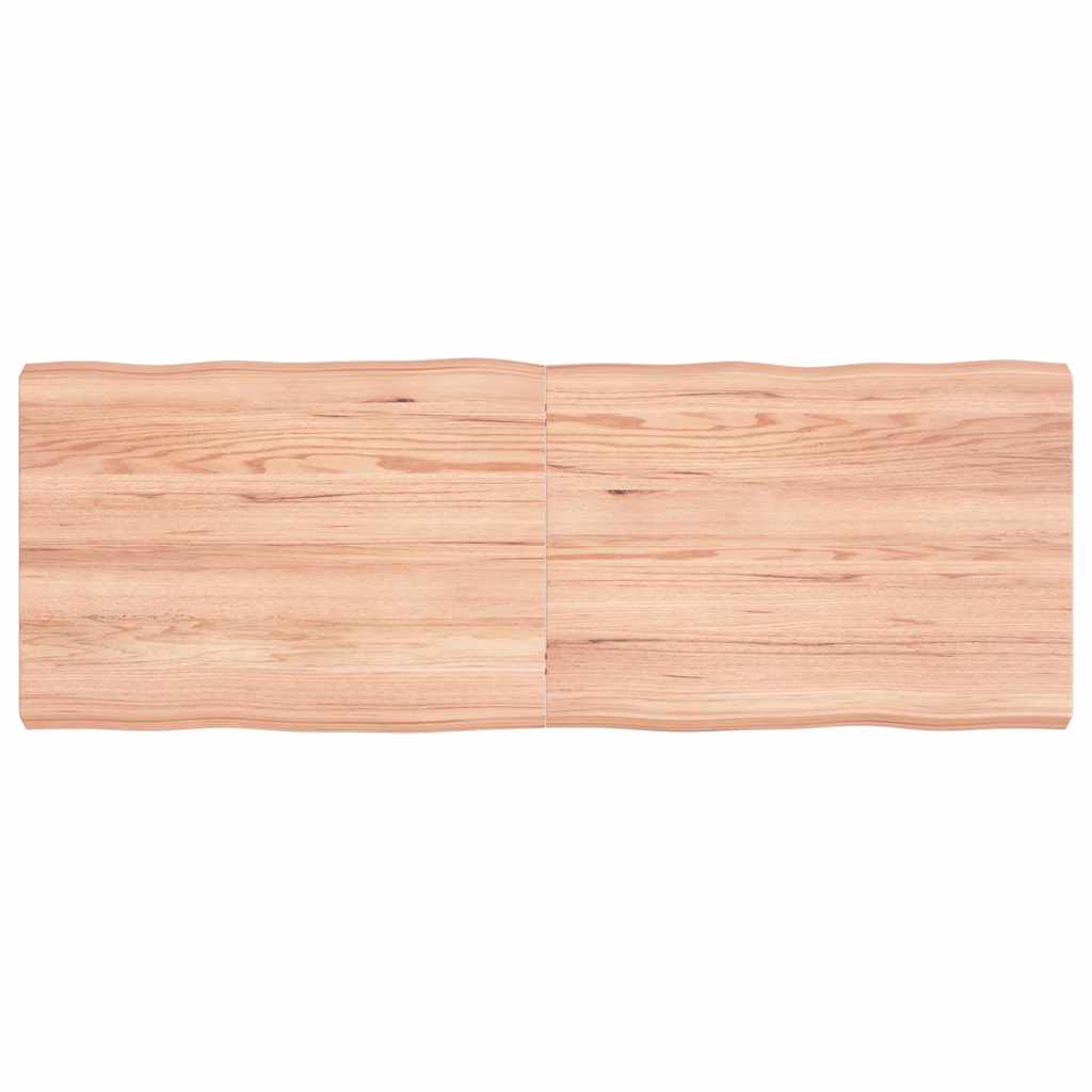 vidaXL Tablero mesa madera tratada borde natural marrón 140x50x(2-6)cm
