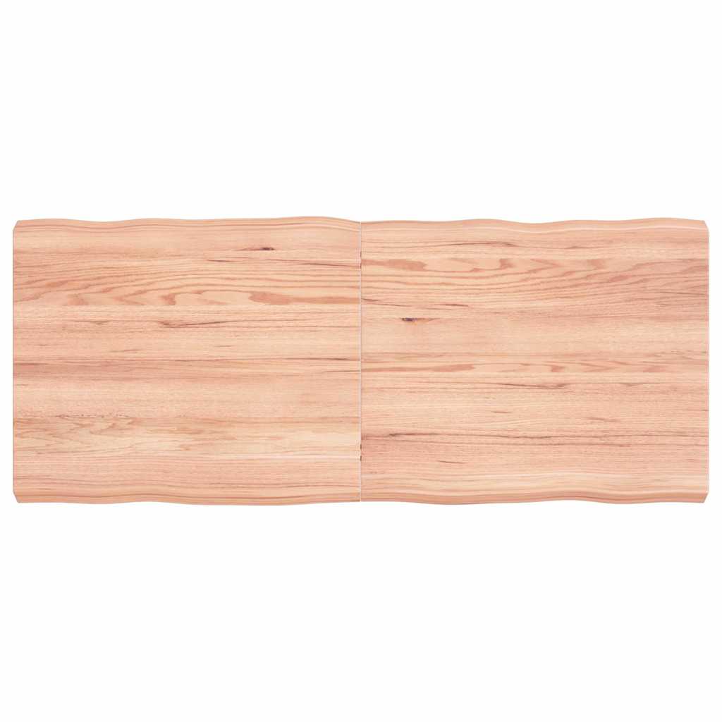 vidaXL Tablero mesa madera tratada borde natural marrón 120x50x(2-6)cm
