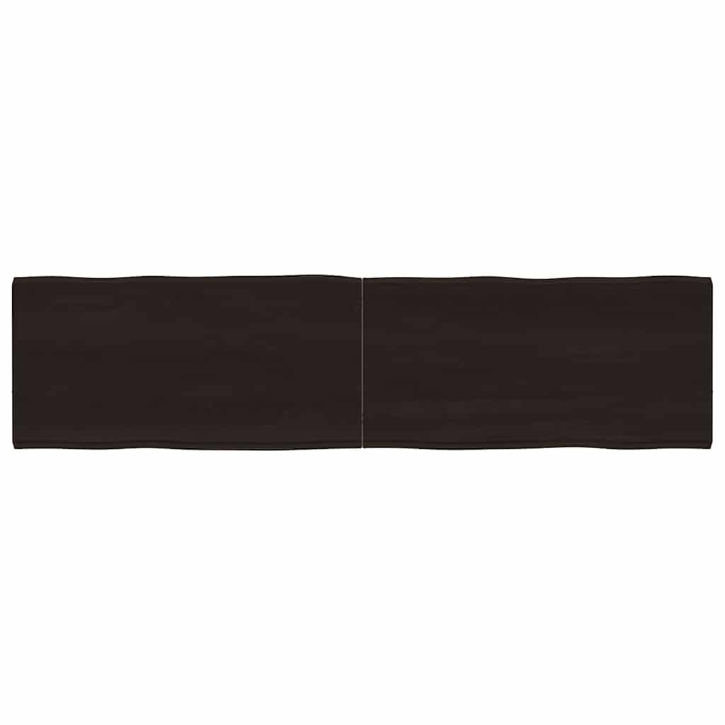 vidaXL Tablero mesa madera tratada borde vivo marrón 160x40x(2-4) cm