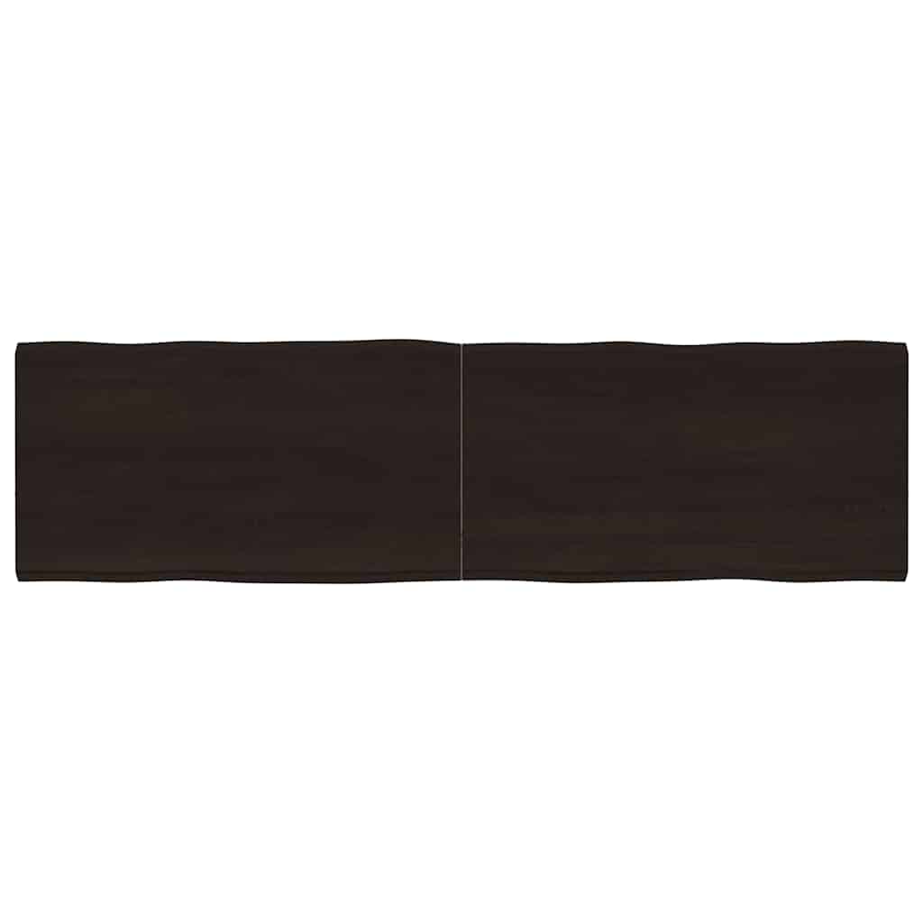 vidaXL Tablero mesa madera tratada borde vivo marrón 180x50x(2-4) cm