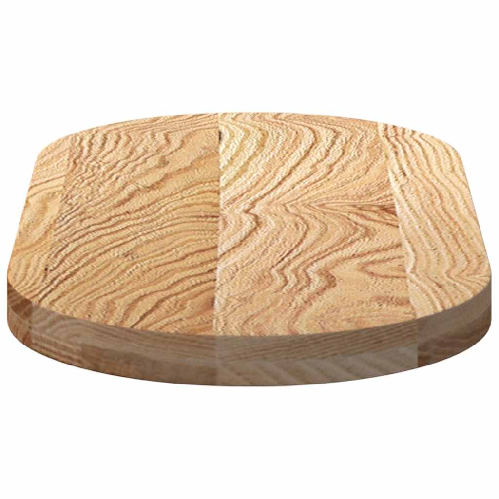 vidaXL Tablero de mesa ovalado madera maciza de roble 80x40x4 cm - Image 6