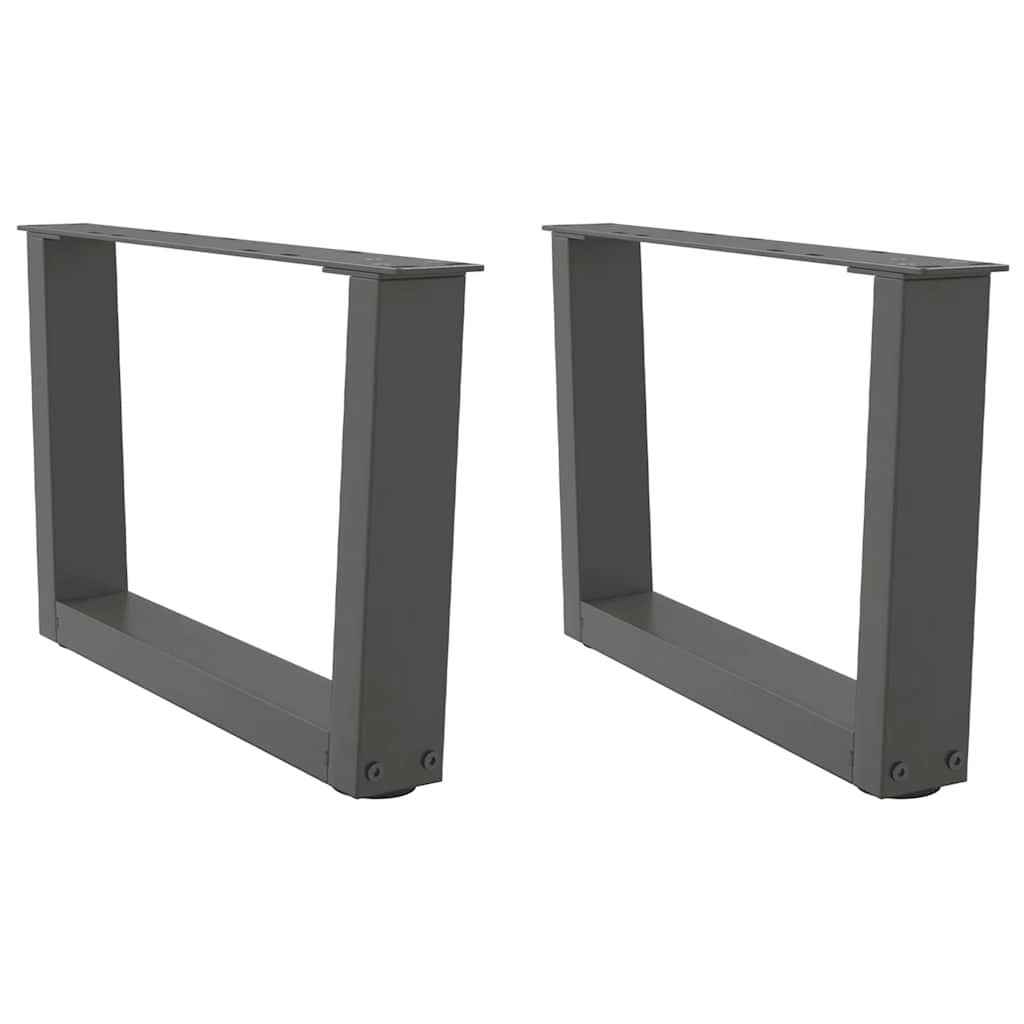 vidaXL Patas para mesa de centro en forma de V (2 unidades), antracita, 60 x (30-31,3) cm, acero