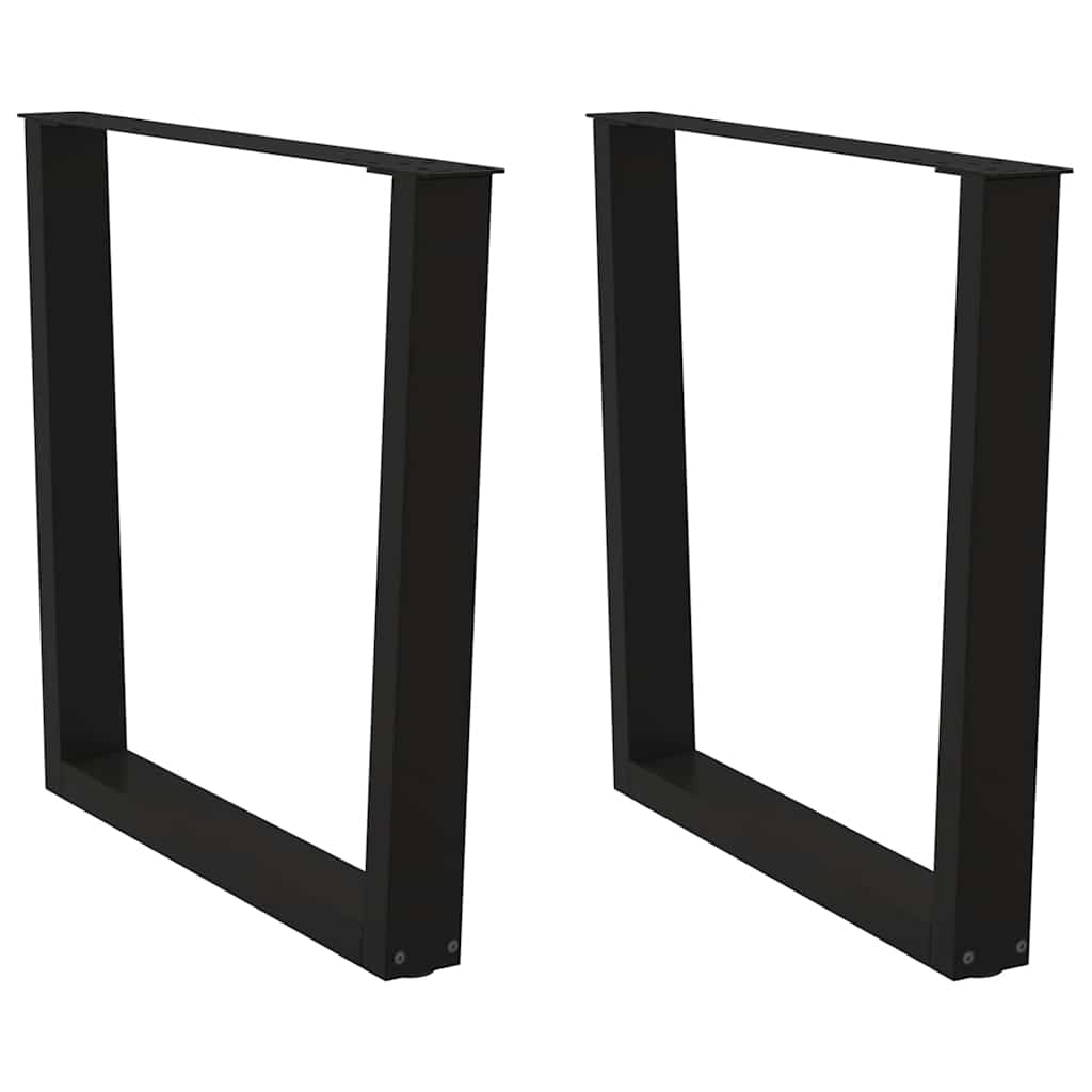 vidaXL Patas para mesa de comedor en forma de V (2 unidades), color negro, 80 x (72-73,3) cm, acero