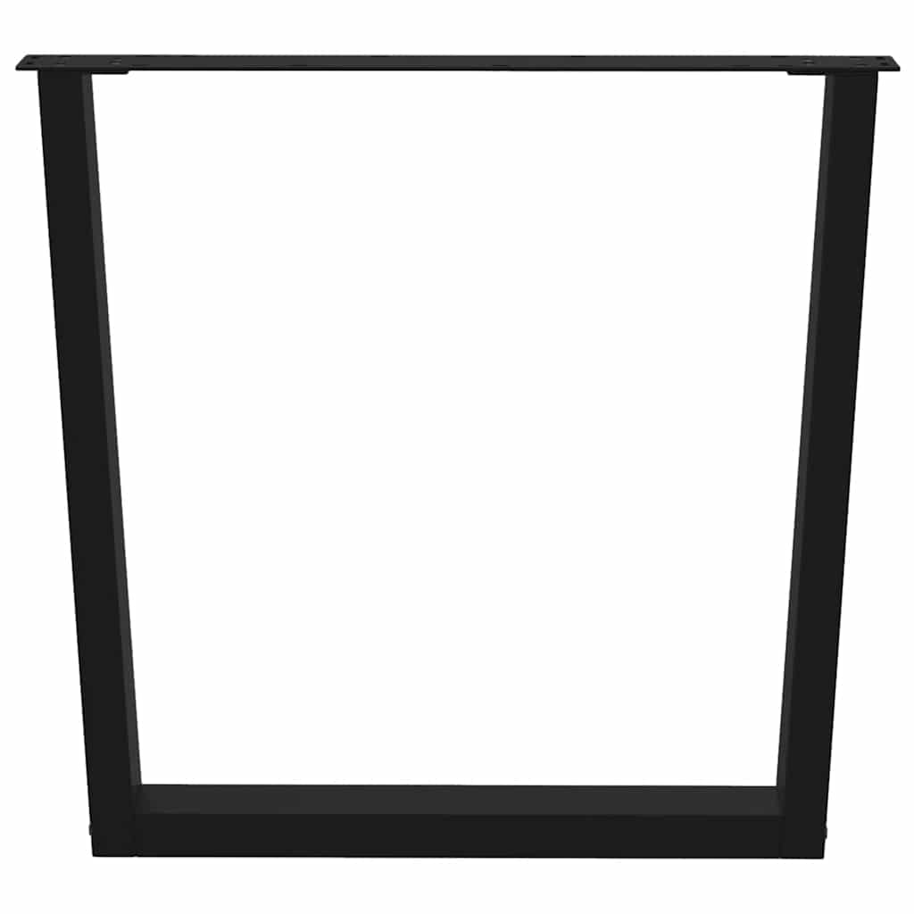 vidaXL Patas para mesa de comedor en forma de V (2 unidades), color negro, 80 x (72-73,3) cm, acero - Image 3