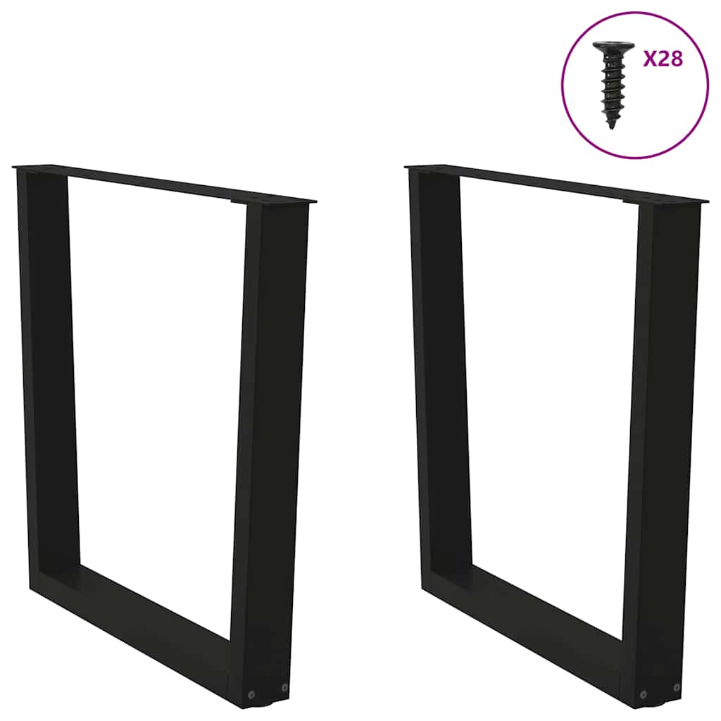 vidaXL Patas para mesa de comedor en forma de V (2 unidades), color negro, 80 x (72-73,3) cm, acero - Image 4