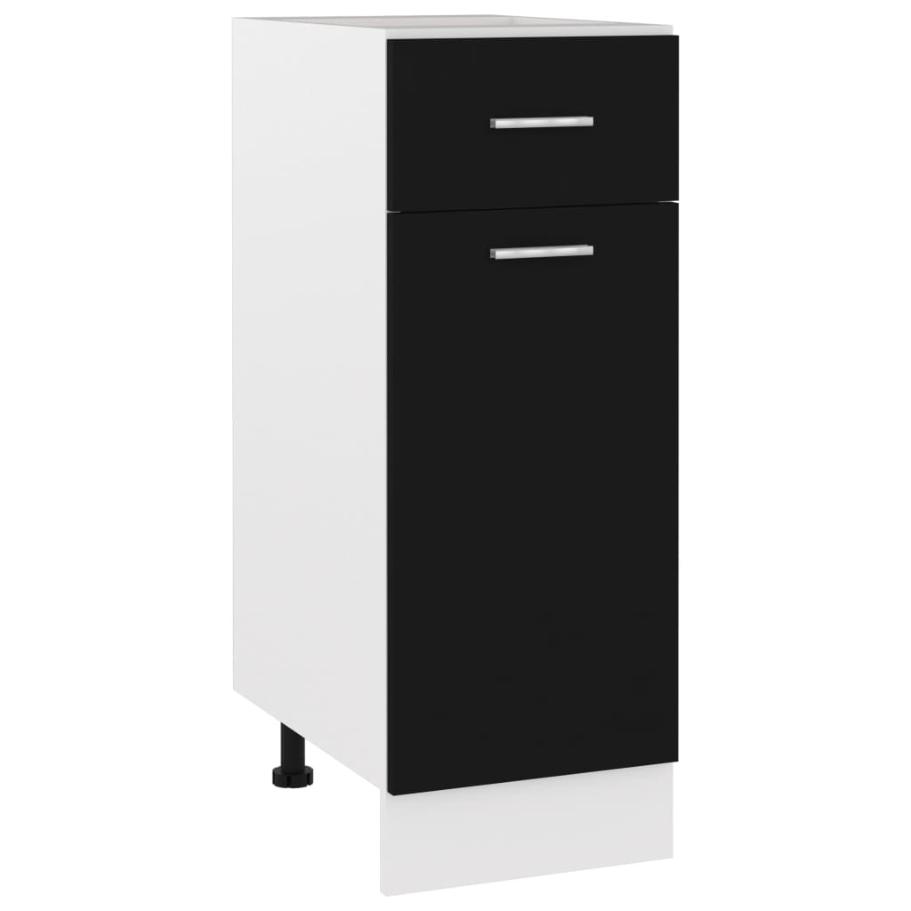 vidaXL Mueble bajo con cajón "Lyon" negro 30x46x81,5 cm madera de ingeniería