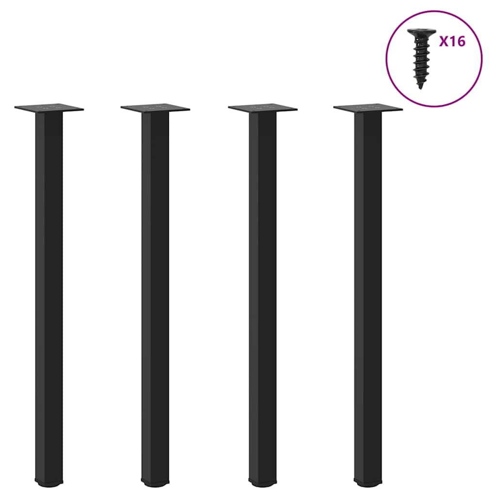 vidaXL Patas para consola (4 unidades), color negro, 72-74 cm, acero