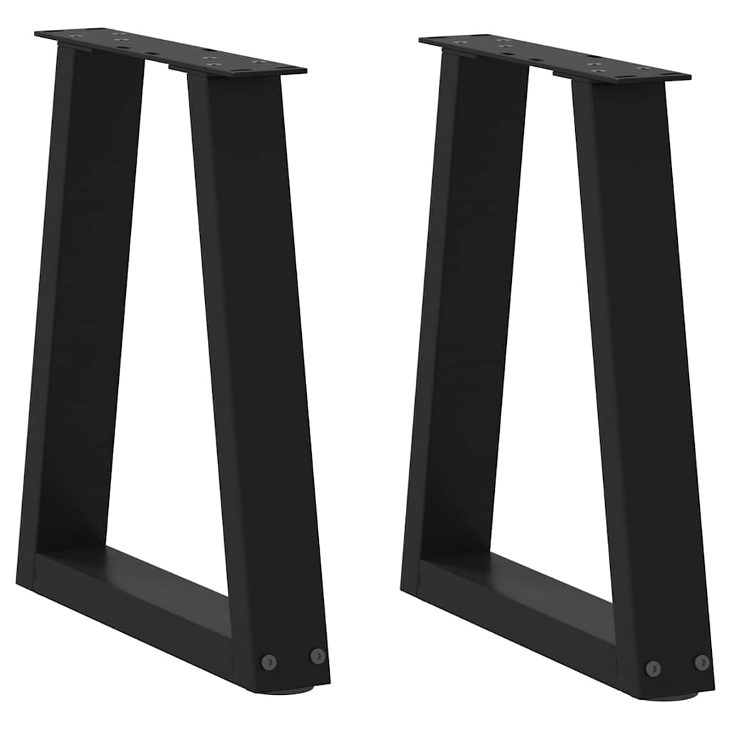 vidaXL Patas para mesa de centro en forma de V (2 unidades), color negro, 38 x (42-43,3) cm, acero