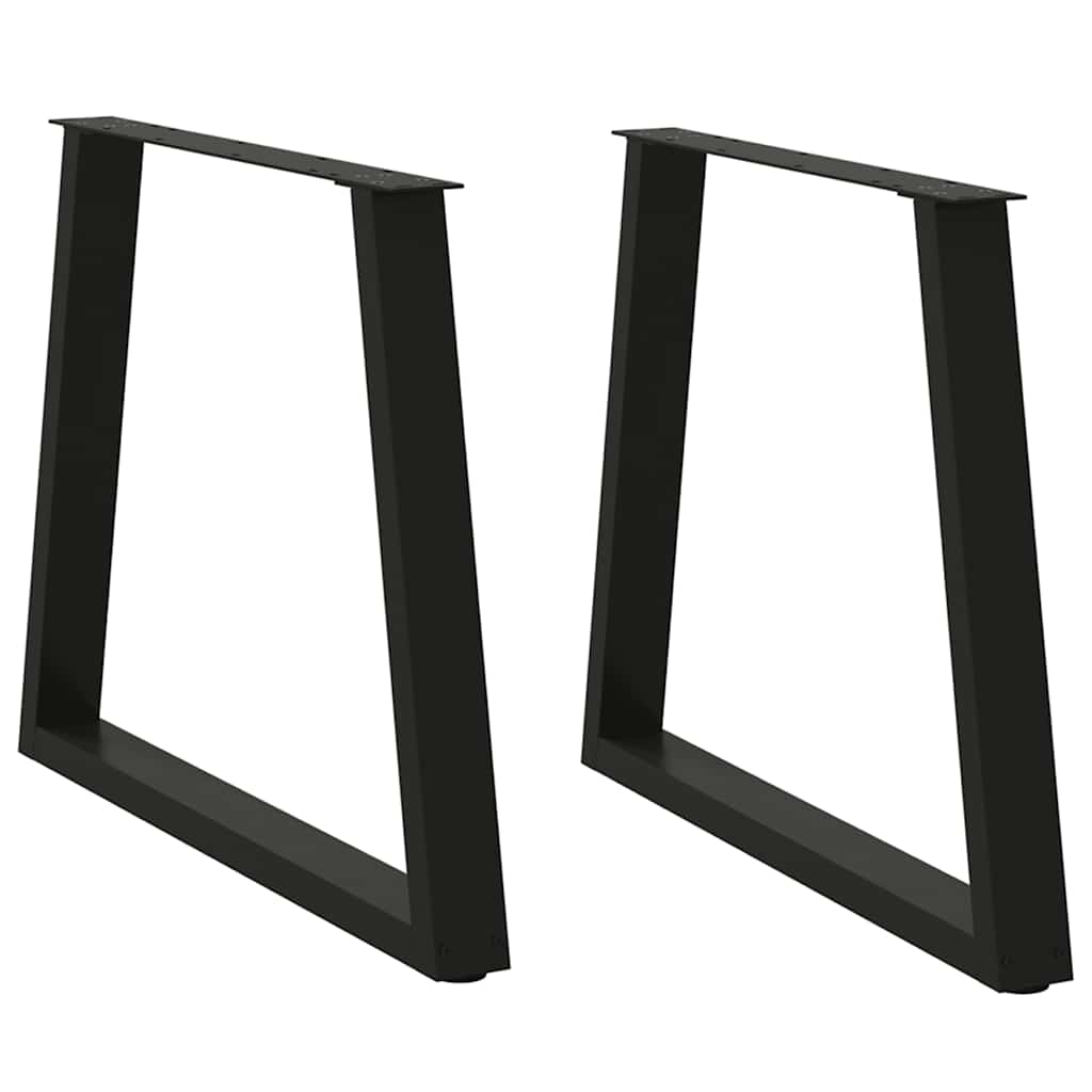 vidaXL Patas para mesa de comedor en forma de V (2 unidades), color negro, 80 x (72-73,3) cm, acero