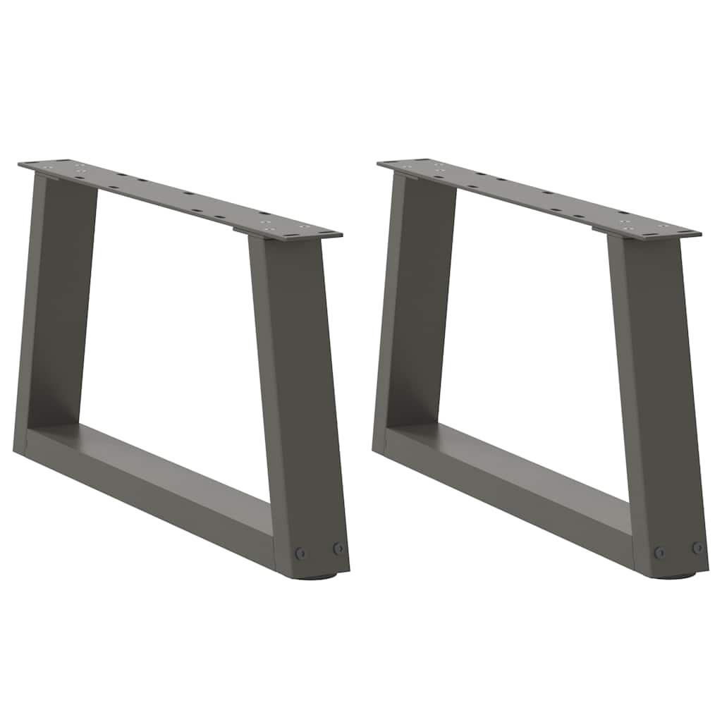 vidaXL Patas para mesa de centro en forma de V (2 unidades), antracita, 60 x (30-31,3) cm, acero