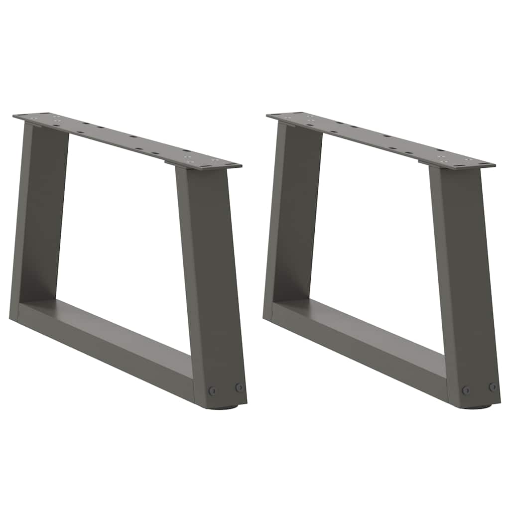 vidaXL Patas para mesa de centro en forma de V (2 unidades), antracita, 70 x (30-31,3) cm, acero