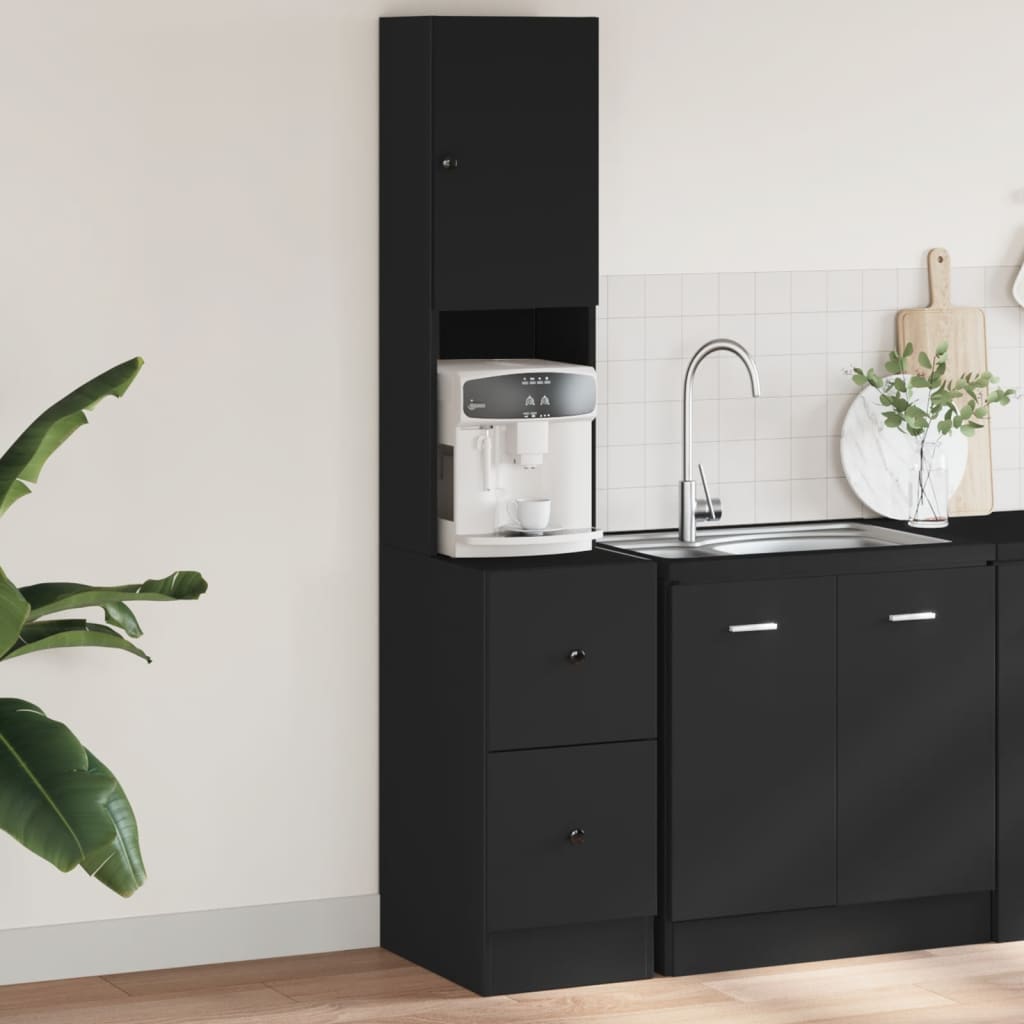 vidaXL Mueble de cocina madera de ingeniería negro 35x50x180 cm