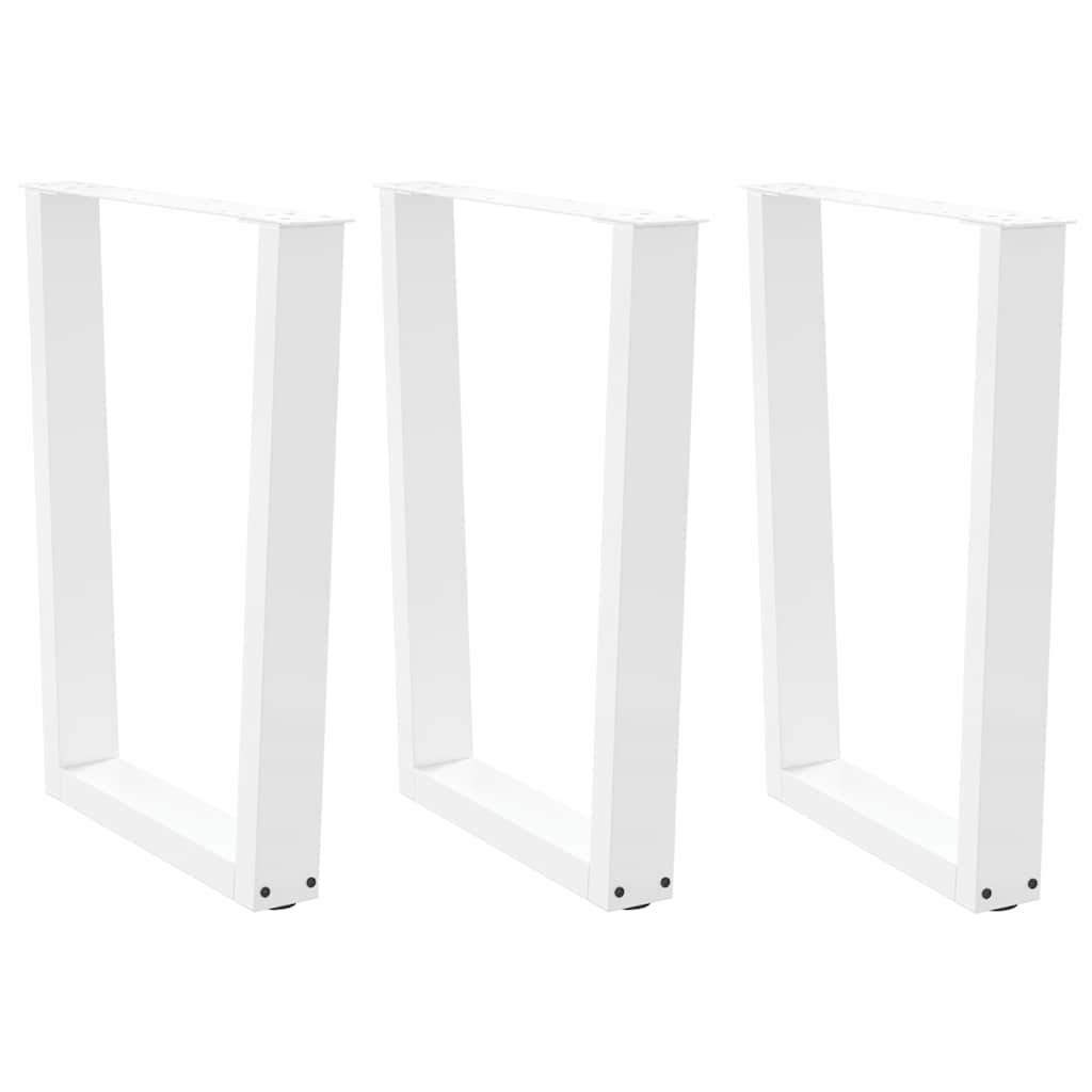 vidaXL Patas para mesa de comedor en forma de V (3 unidades), color blanco, 70 x (72-73,3) cm, acero