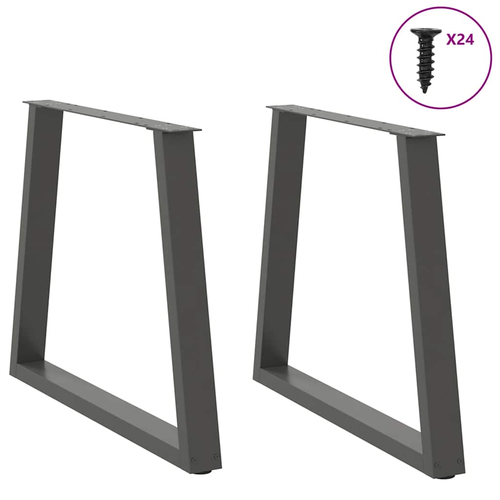 vidaXL Patas para mesa de comedor en forma de V (2 unidades), antracita, 80 x (72-73,3) cm, acero - Image 3