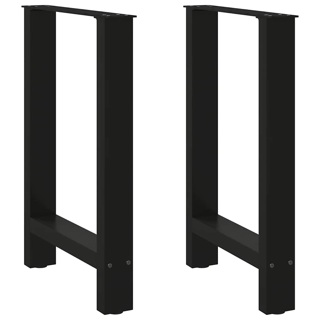 vidaXL Patas para mesa de comedor negras (2 unidades, 60 x 72-73 cm, acero)