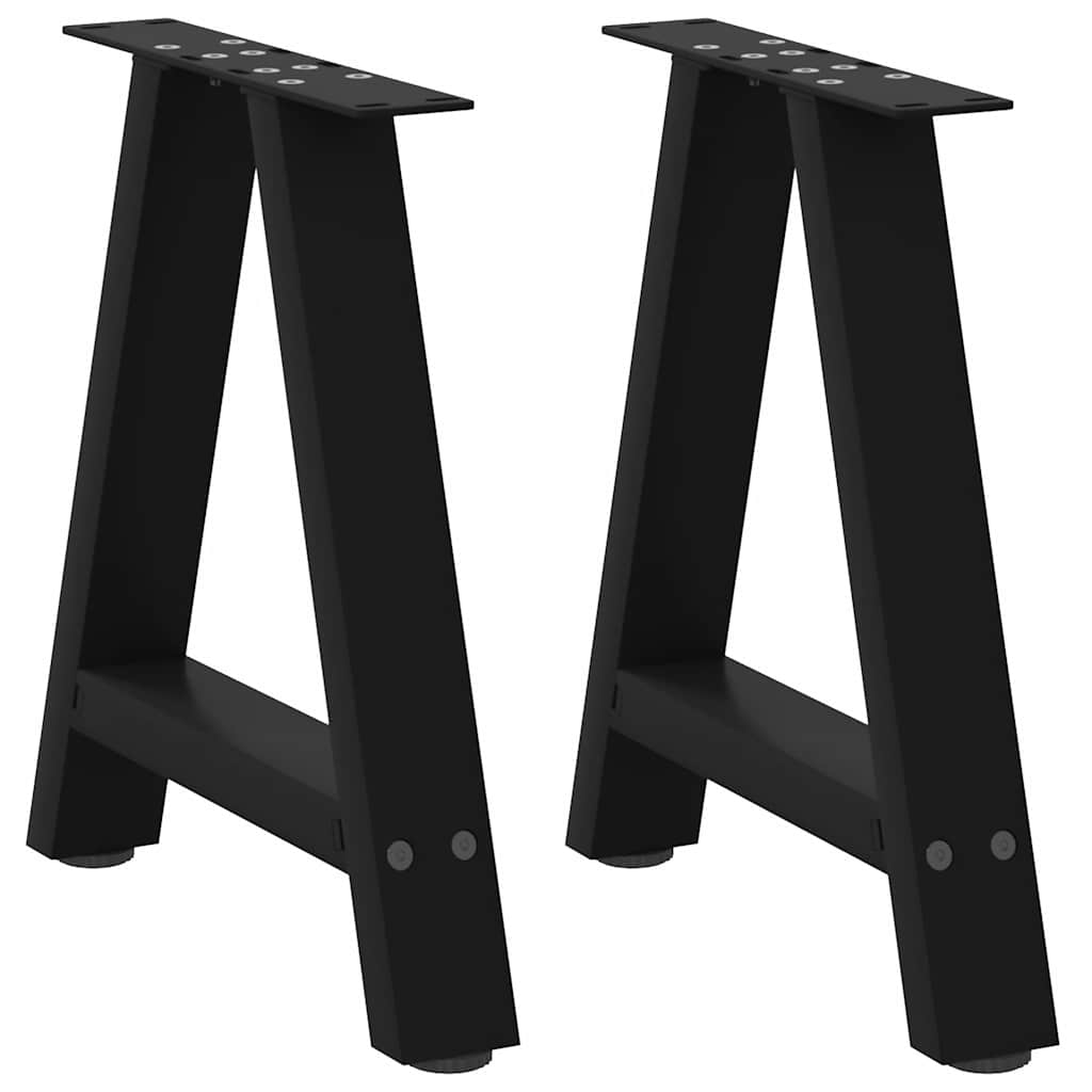 vidaXL Patas para mesa de centro en forma de A (2 unidades), color negro, 38 x (42-43) cm, acero