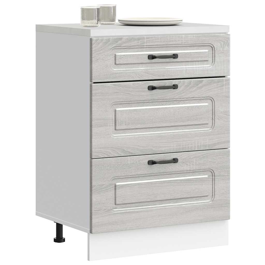vidaXL Mueble bajo de cocina Kalmar gris sonoma madera de ingeniería