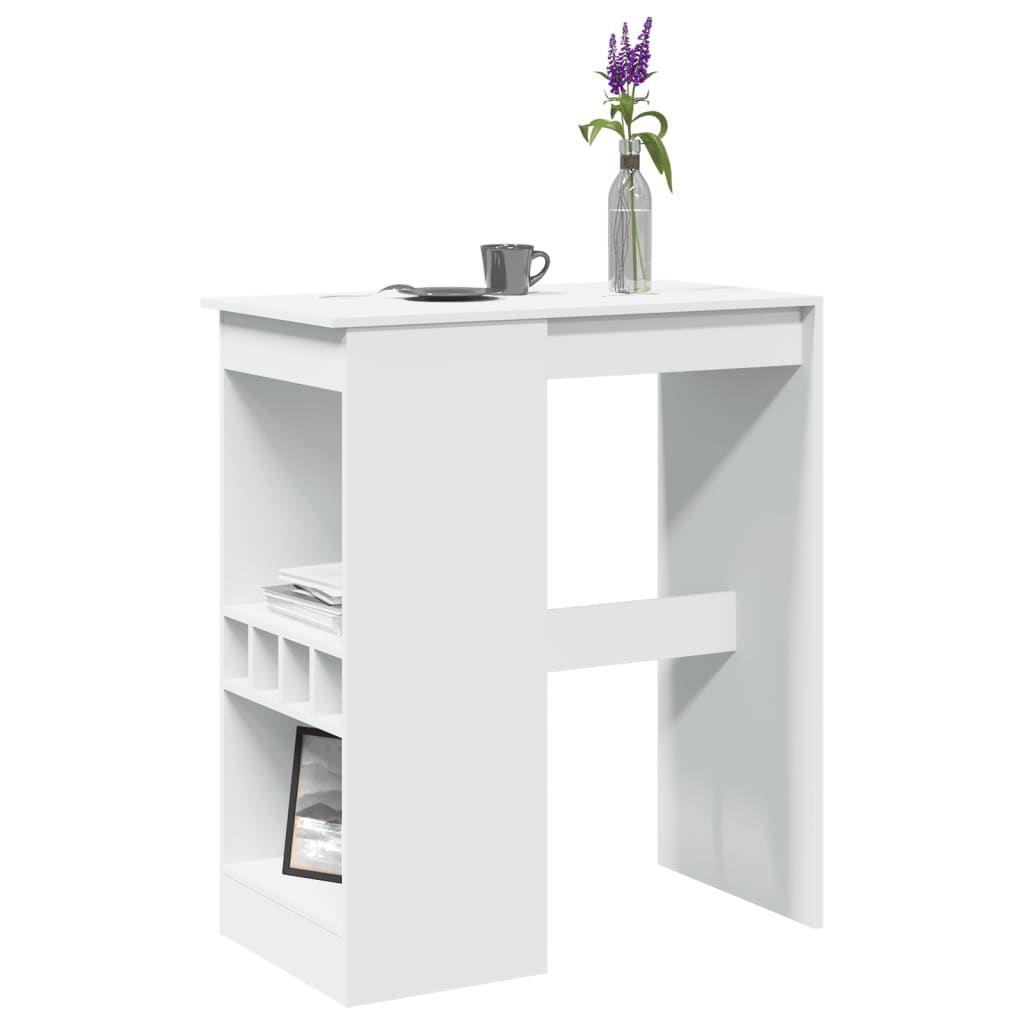 vidaXL Mesa alta con estantes madera ingeniería 90x47,5x103,5 cm