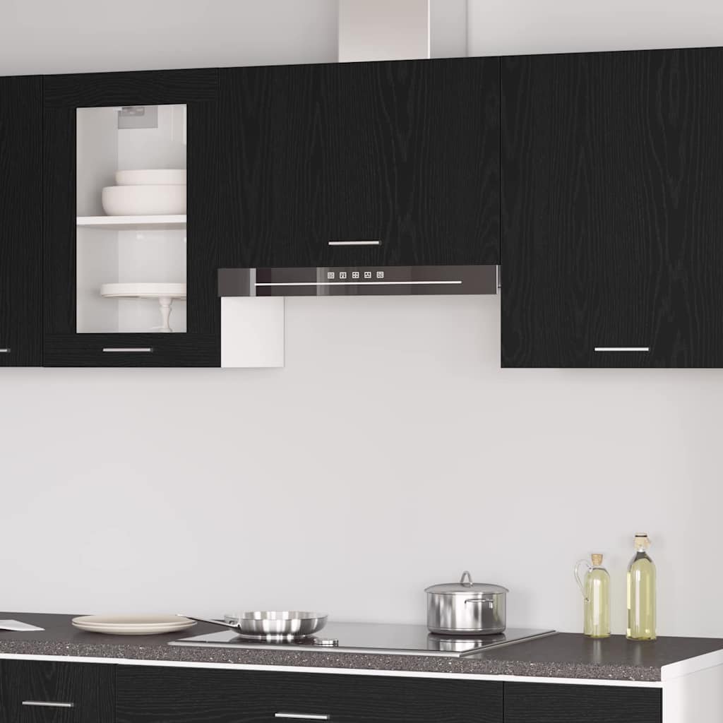 vidaXL Mueble colgante con puerta Riga Roble negro 60 x 31 x 60 cm