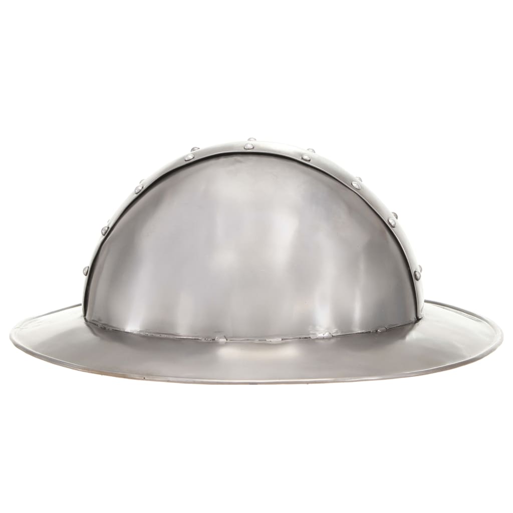 vidaXL Réplica de casco de caballero medieval antiguo LARP acero plata - Image 3