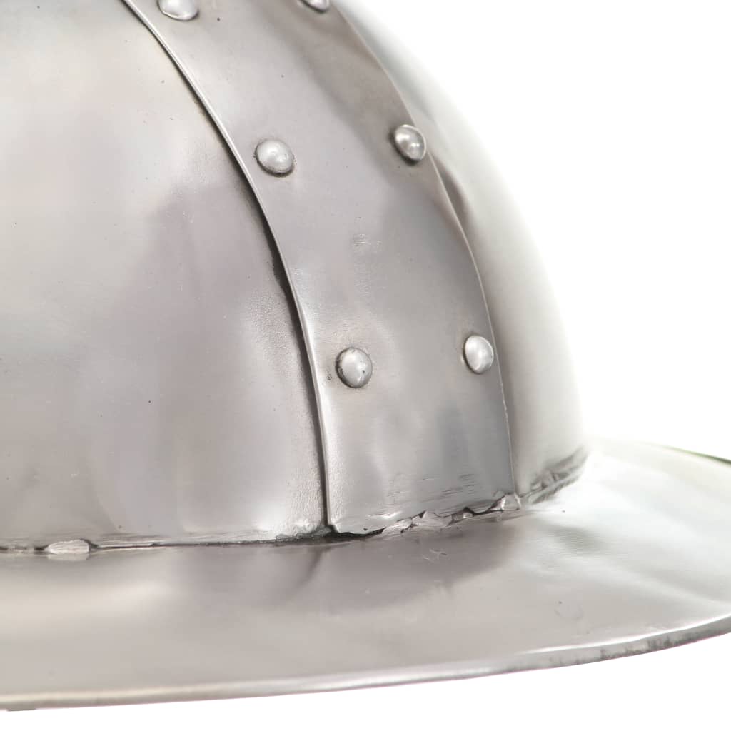 vidaXL Réplica de casco de caballero medieval antiguo LARP acero plata - Image 5