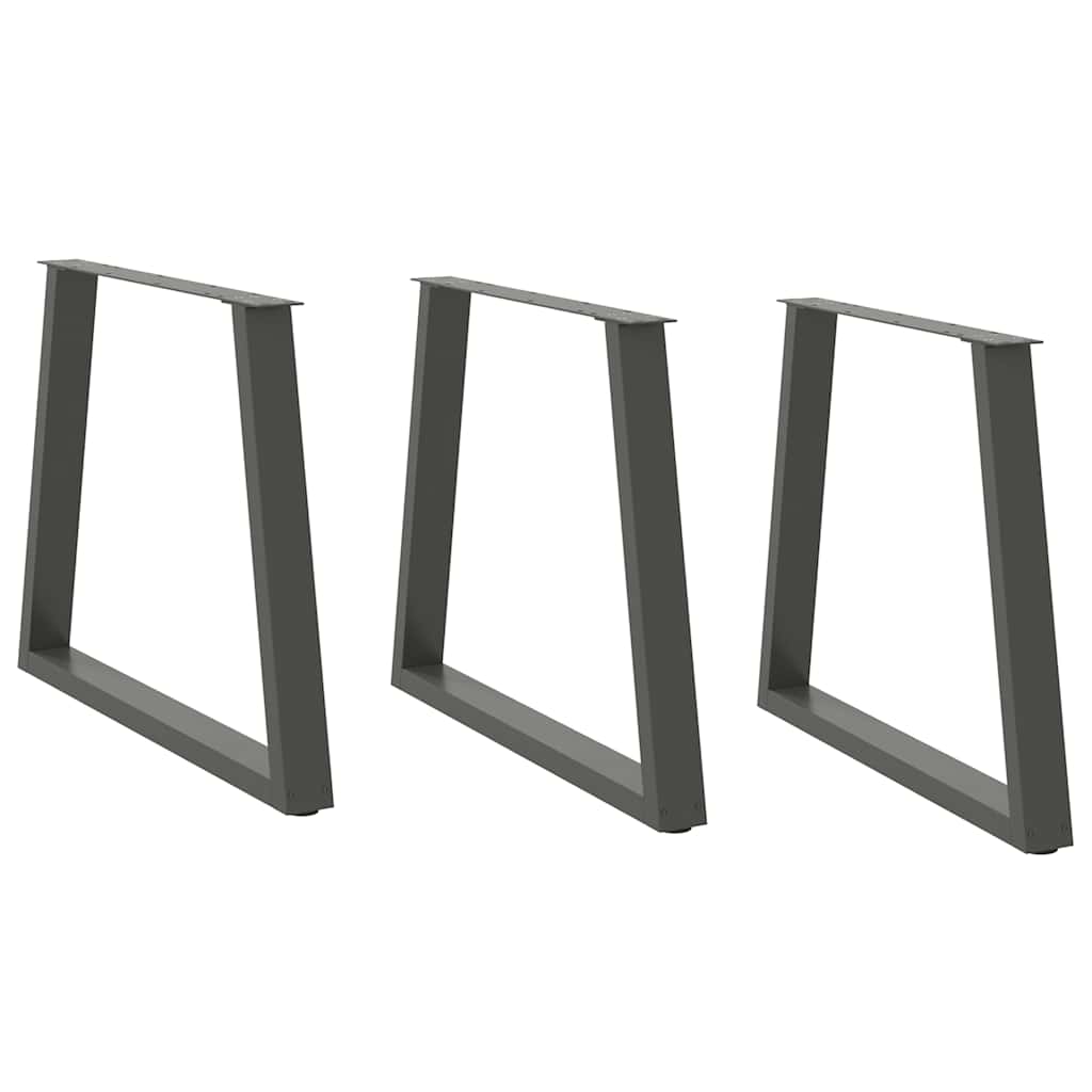 vidaXL Patas para mesa de comedor en forma de V (3 unidades), antracita, 80 x (72-73,3) cm, acero