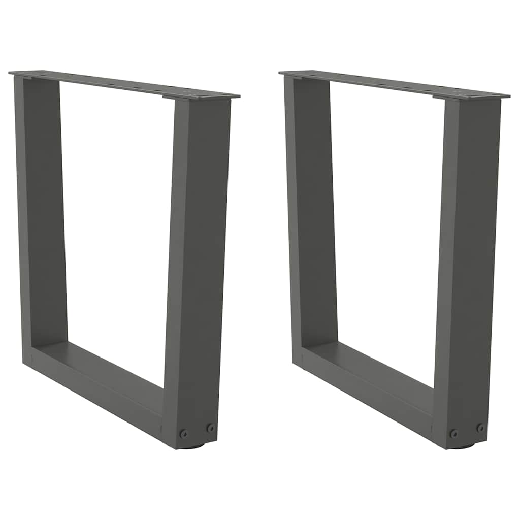 vidaXL Patas para mesa de centro en forma de V (2 unidades), antracita, 50 x (42-43,3) cm, acero