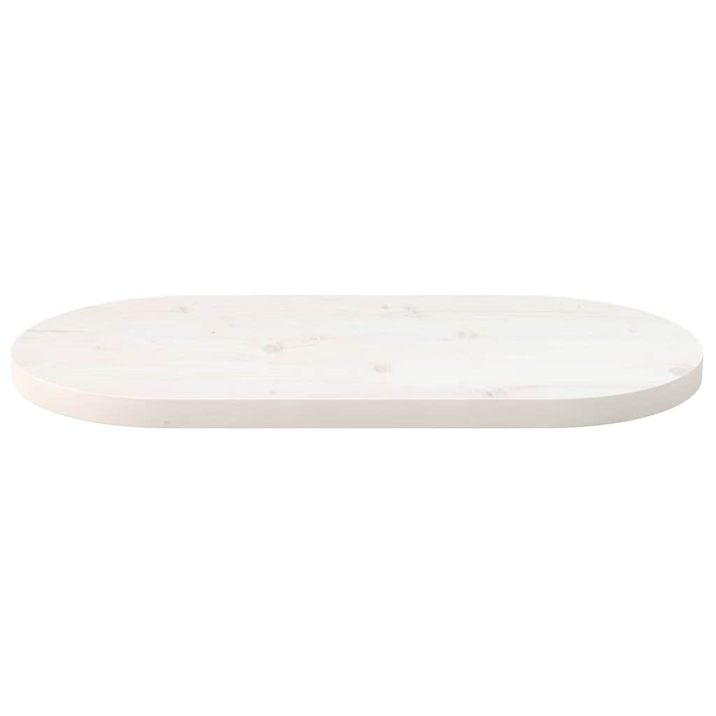 vidaXL Tablero de mesa ovalado madera maciza pino blanco 60x30x2,5 cm - Image 3
