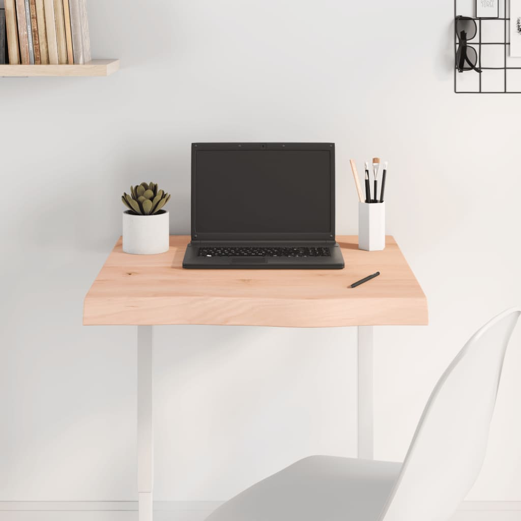 vidaXL Tablero de mesa madera maciza roble sin tratar 60x60x(2-6) cm