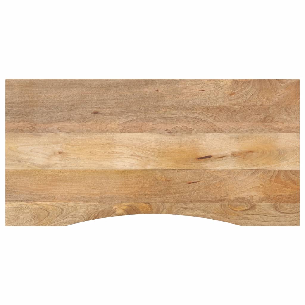 vidaXL Tablero escritorio con curva madera mango rugosa 110x50x2,5 cm