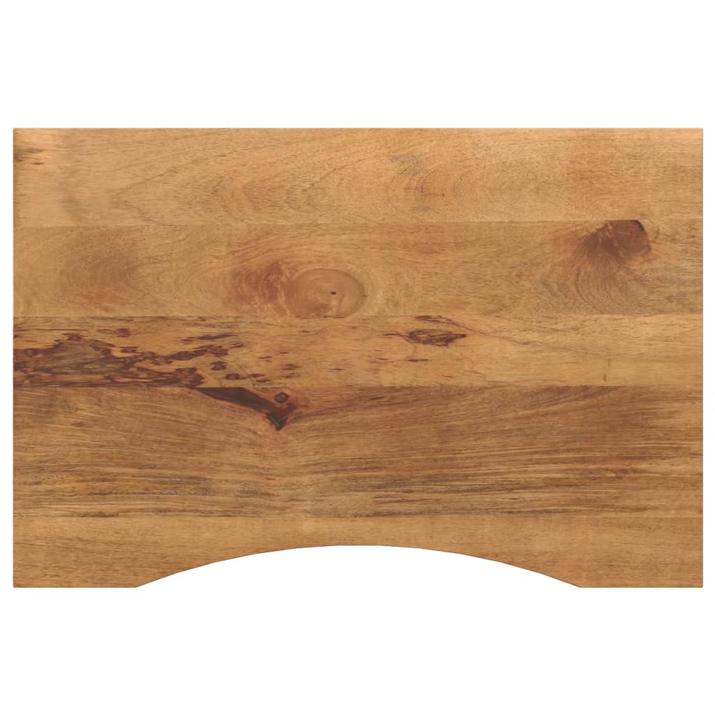 vidaXL Tablero de escritorio con curva madera mango rugosa 80x50x2,5cm
