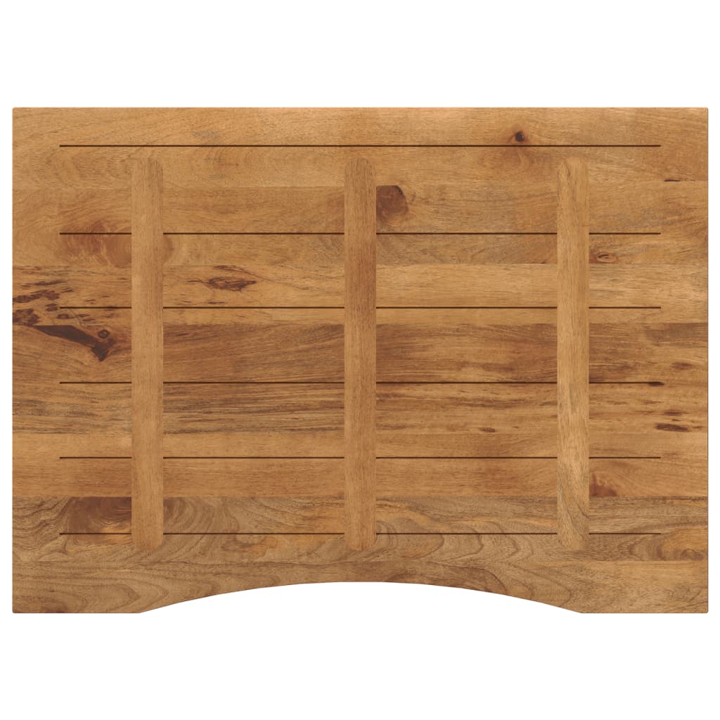 vidaXL Tablero escritorio con curva madera mango rugosa 100x80x2,5 cm - Image 5