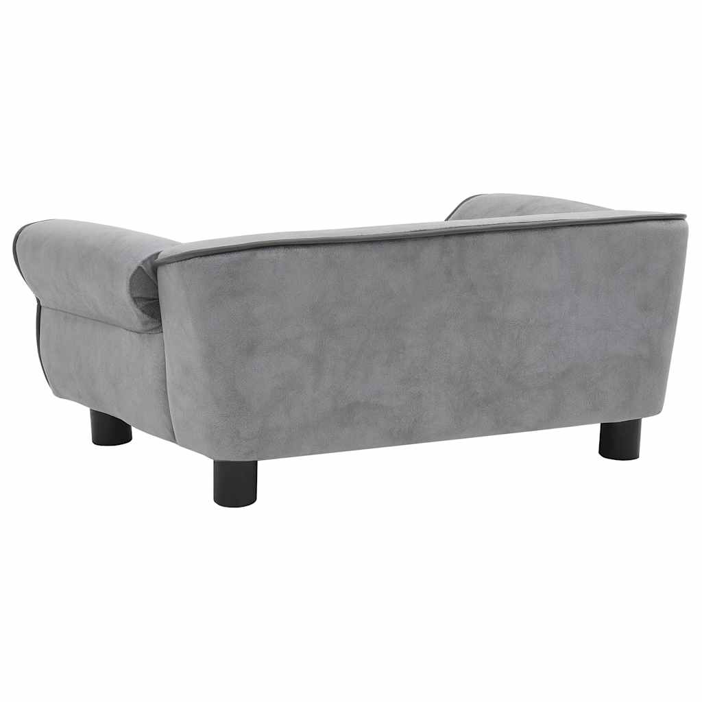 vidaXL Sofá para perros felpa gris 72x45x30 cm - Image 5