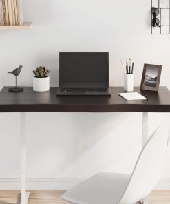 vidaXL Tablero mesa madera tratada borde vivo marrón 100x60x(2-4) cm