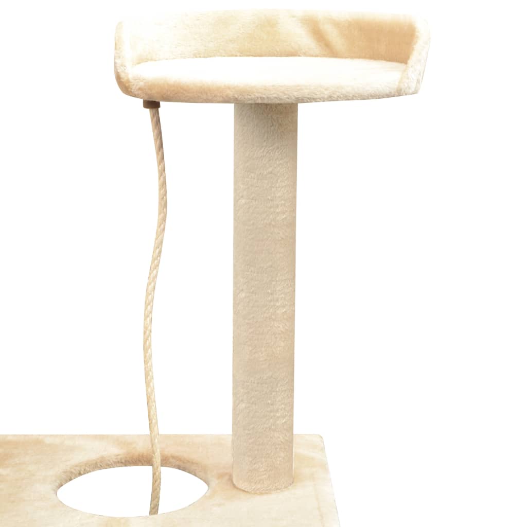 vidaXL Rascador para gatos con poste rascador de sisal 150 cm beige - Image 4