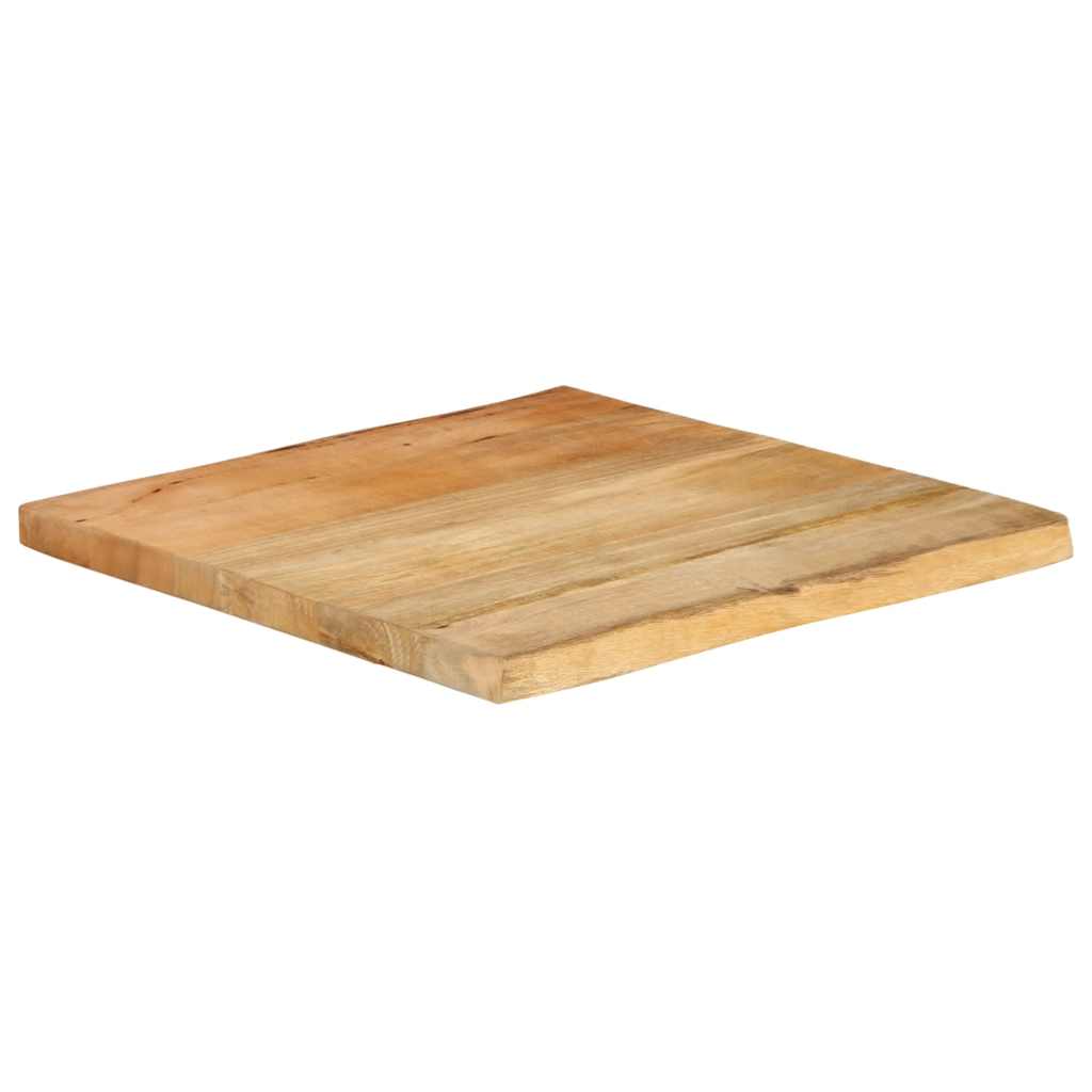 vidaXL Tablero de mesa borde natural madera maciza mango 40x40x2,5 cm