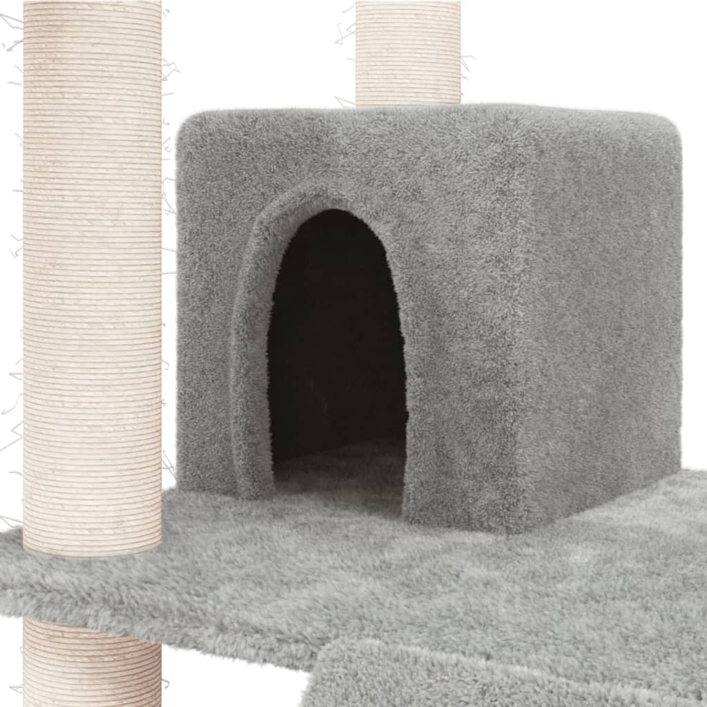 vidaXL Rascador para gatos con postes de sisal gris claro 83 cm - Image 6