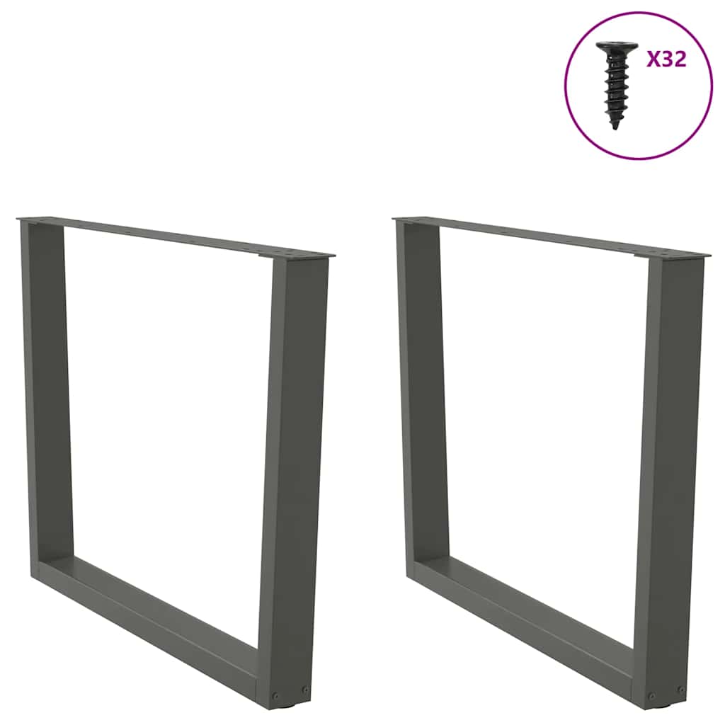 vidaXL Patas para mesa de comedor en forma de V (2 unidades), antracita, 100 x (72-73,3) cm, acero - Image 3