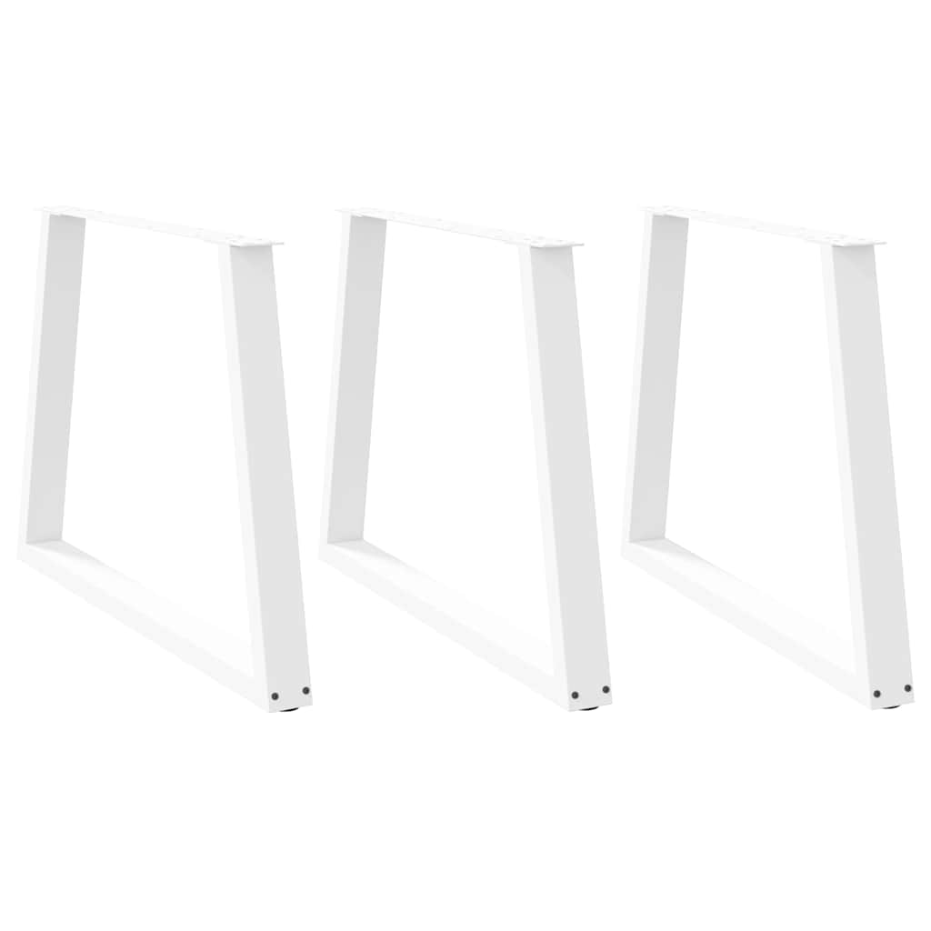 vidaXL Patas para mesa de comedor en forma de V (3 unidades), color blanco, 90 x (72-73,3) cm, acero