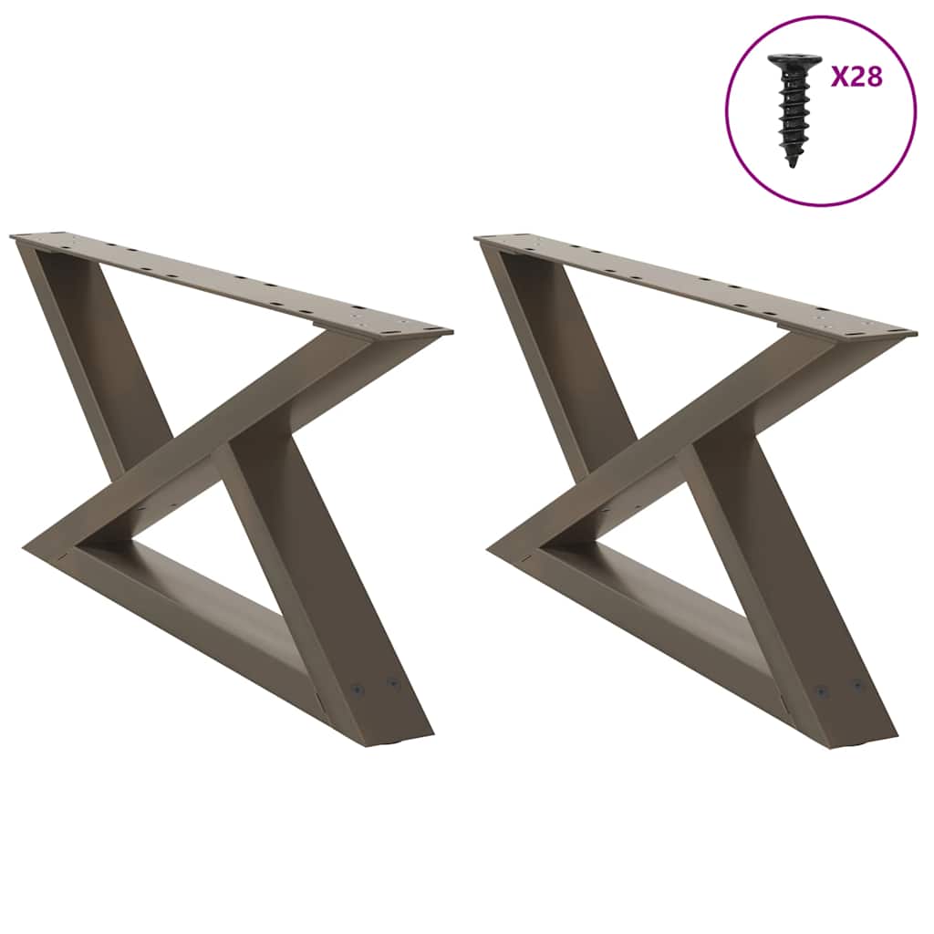 vidaXL Patas para mesa de centro (2 unidades, acero natural, 70 x 30-31,3 cm)