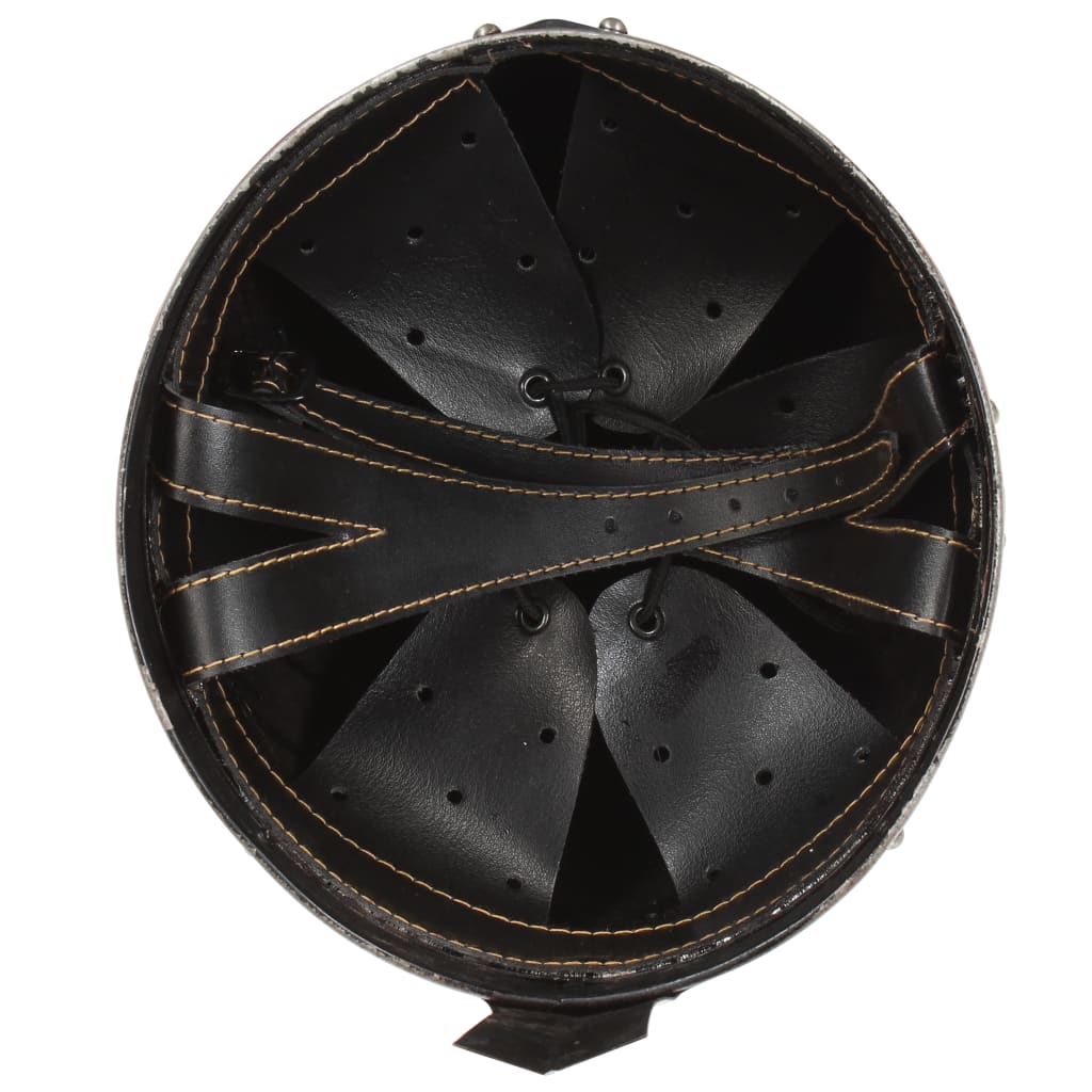 vidaXL Réplica de casco de caballero medieval antiguo LARP acero plata - Image 5