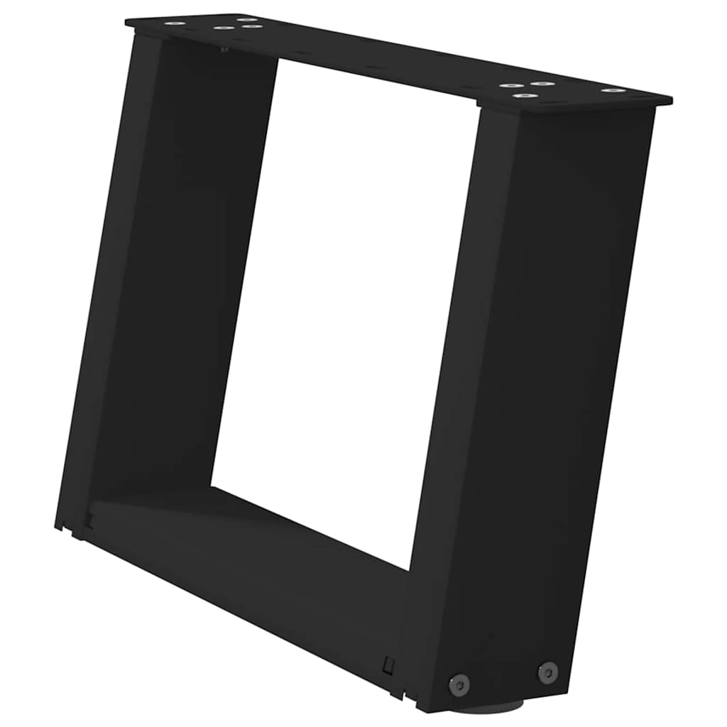 vidaXL Patas para mesa de centro en forma de U (2 unidades), color negro, 40 x (30-31) cm, acero - Image 4