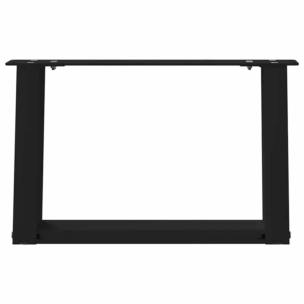 vidaXL Patas para mesa de centro en forma de U (2 unidades), color negro, 40 x (30-31) cm, acero - Image 5
