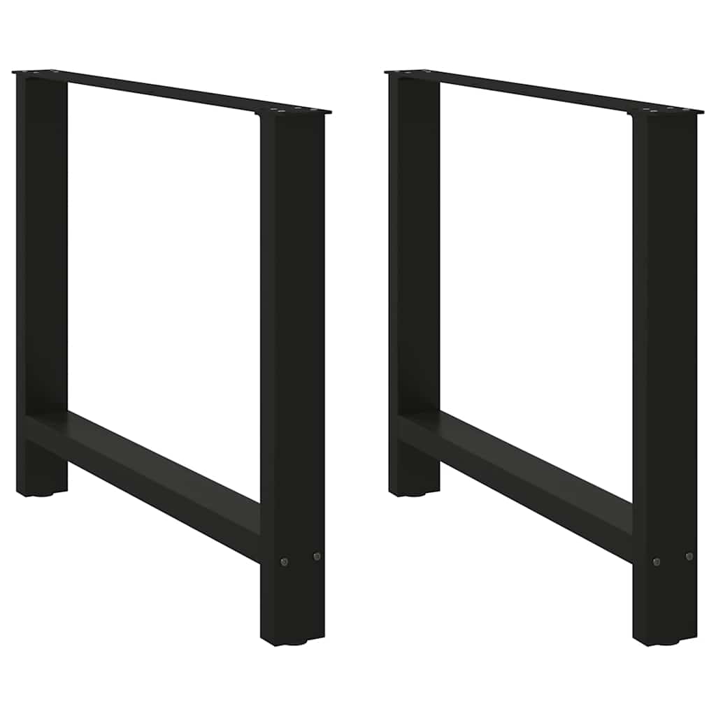 vidaXL Patas para mesa de comedor negras (2 unidades, 100 x 72-73 cm, acero)
