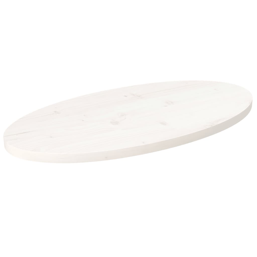 vidaXL Tablero de mesa ovalado madera maciza pino blanco 70x35x2,5 cm