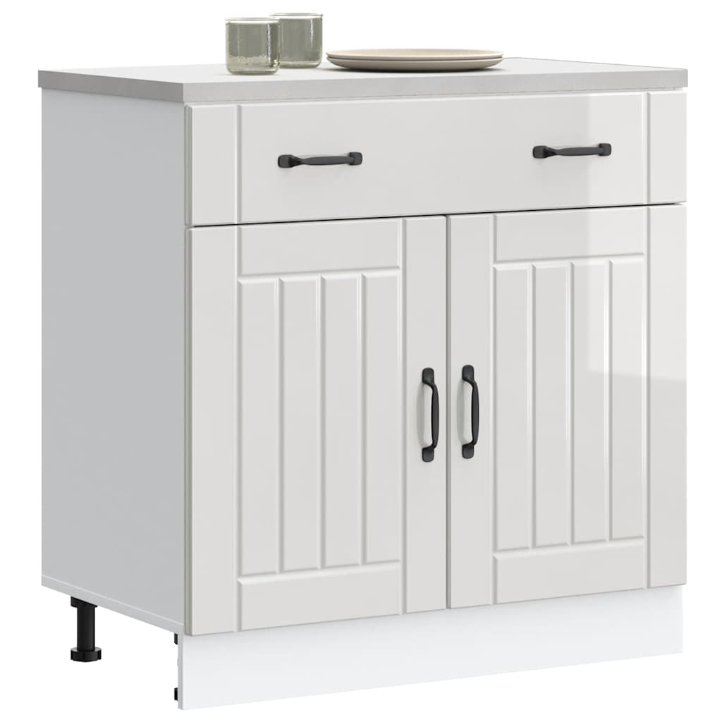 vidaXL Mueble bajo de cocina Lucca blanca de alto brillo