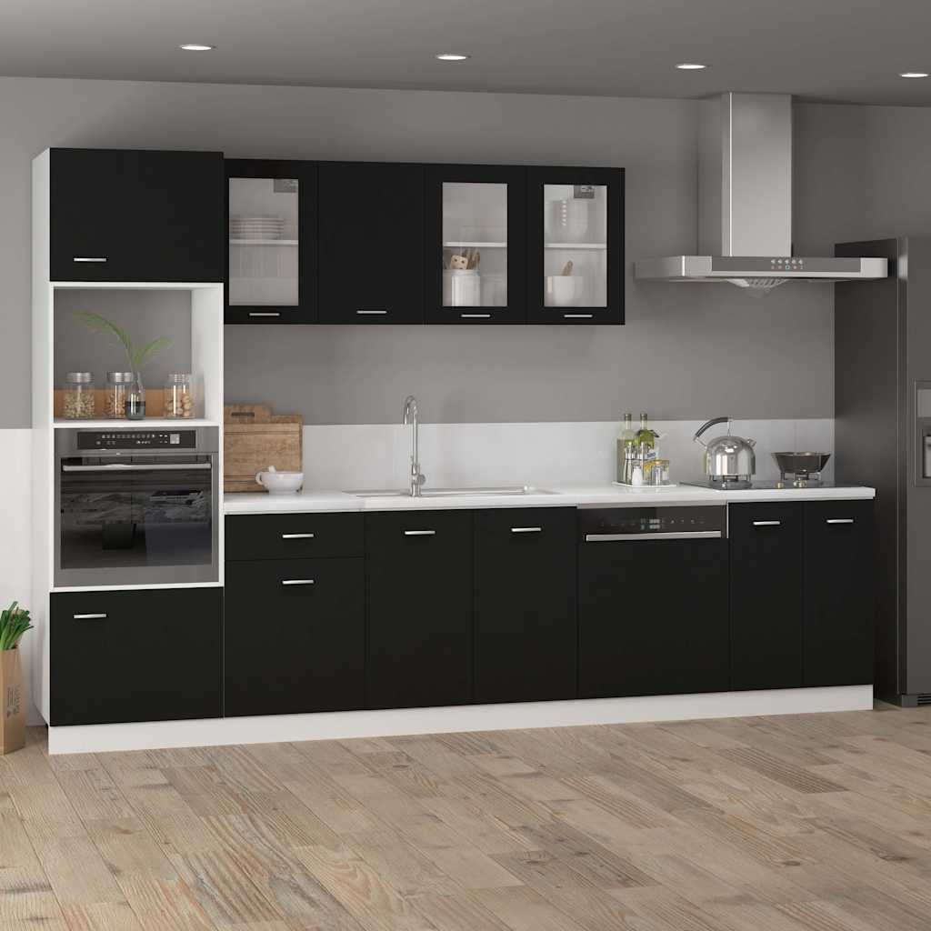 vidaXL Vitrina colgante "Lyon" de, color negro, 80 x 31 x 60 cm, madera de ingeniería - Image 3