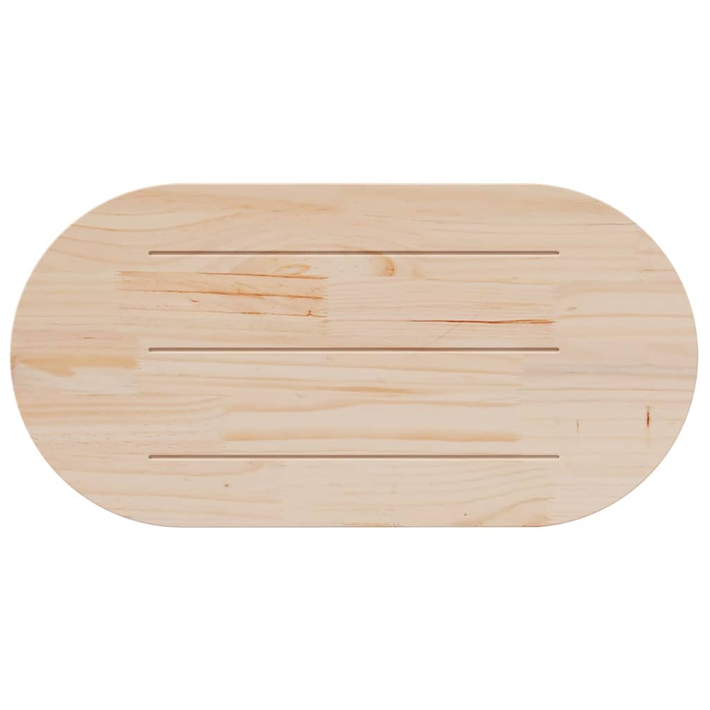vidaXL Tablero de mesa ovalado madera maciza pino blanco 100x50x2,5 cm - Image 4