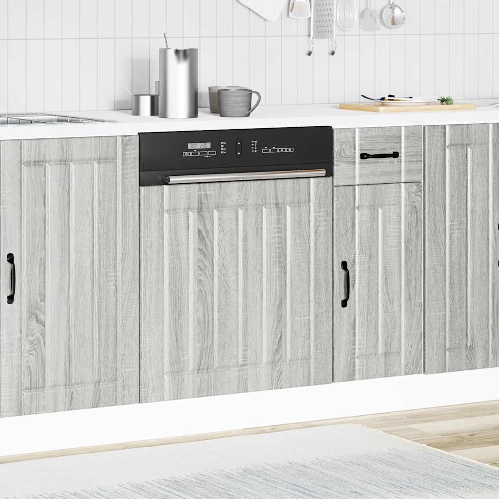 vidaXL Panel para lavavajillas Lucca madera contrachapada sonoma gris - Image 3